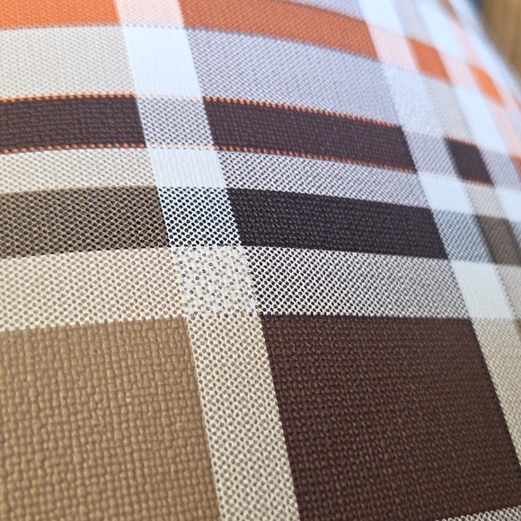 Stylish Plaid Handbag - Black, Brown, and Orange - Picture 12 of 12